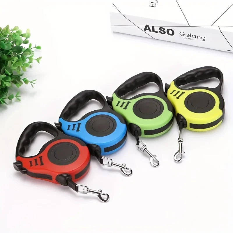 Ensemble de laisses rétractables pour animaux de compagnie - Lot de 4 laisses automatiques multicolores de 3 m pour chiens