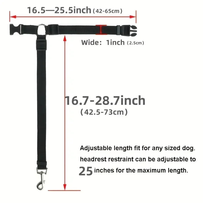 Pet Car Headrest Safety Restraint Belt for Dogs and Cats