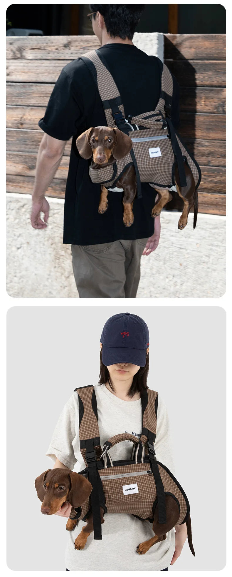 Horizontal Dog Backpack with Ice Silk Cooling & Spine Protector for Small Dogs & Cats