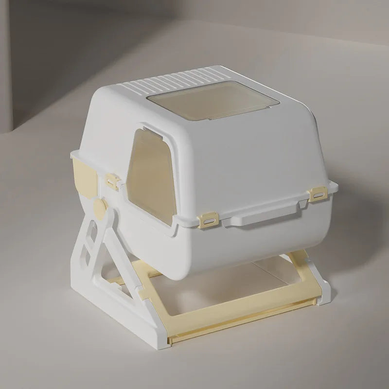 Enclosed Folding Cat Litter Box
