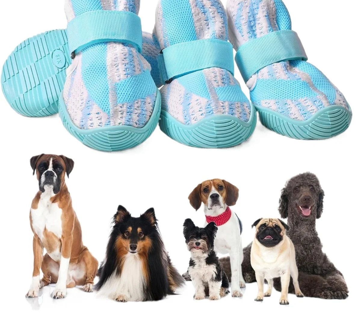 Chaussures respirantes pour chien - Chaussures en maille antidérapantes pour la marche, la course et la randonnée
