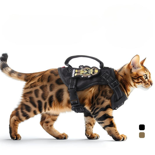 Tactical Reflective Vest Harness with Handle for Cats & Kittens