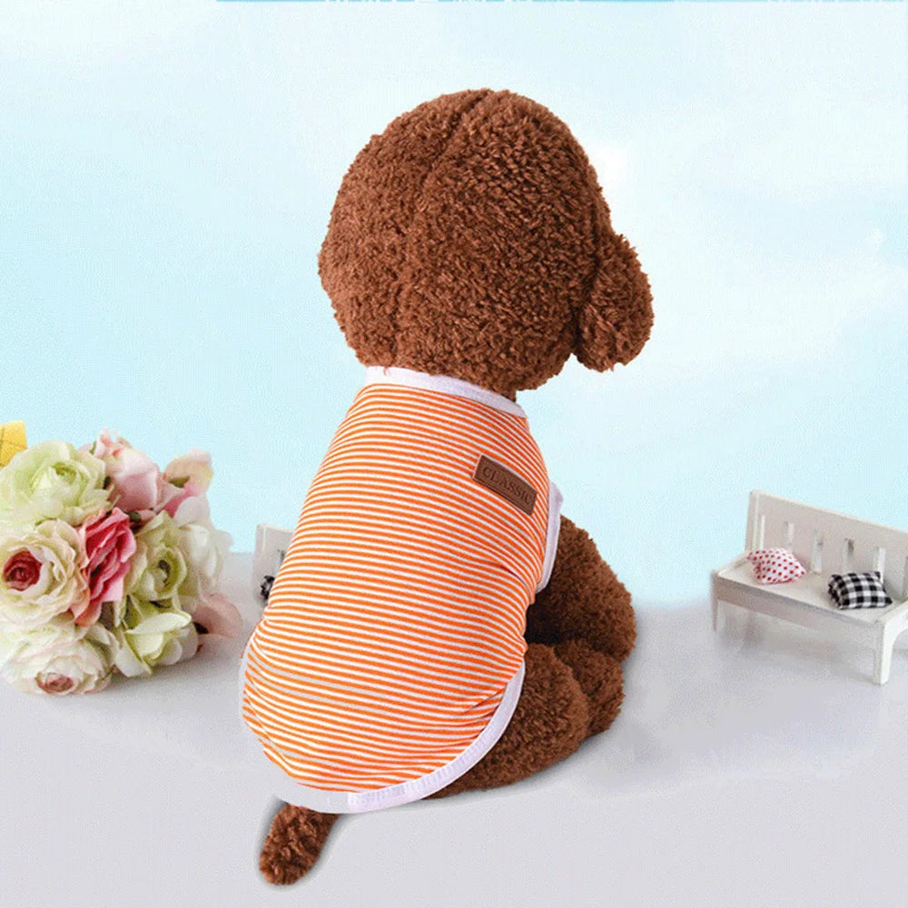 Classic Striped Cotton Vest for Cats & Small Dogs