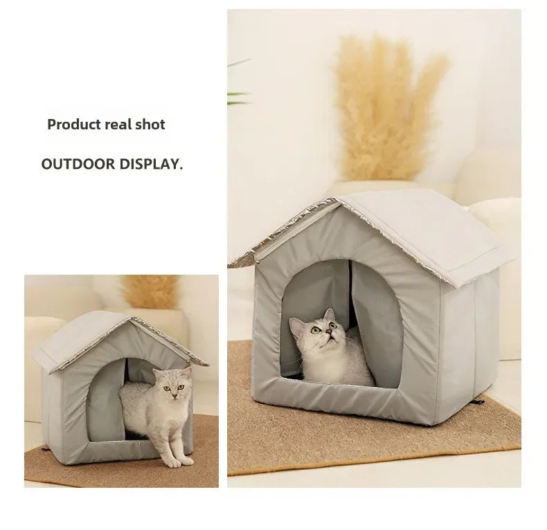 Foldable Pet Cave House for Cats & Small Dogs