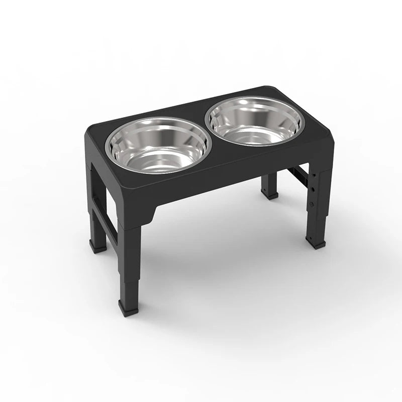 Adjustable Raised Dog Feeding Stand with Double Bowls