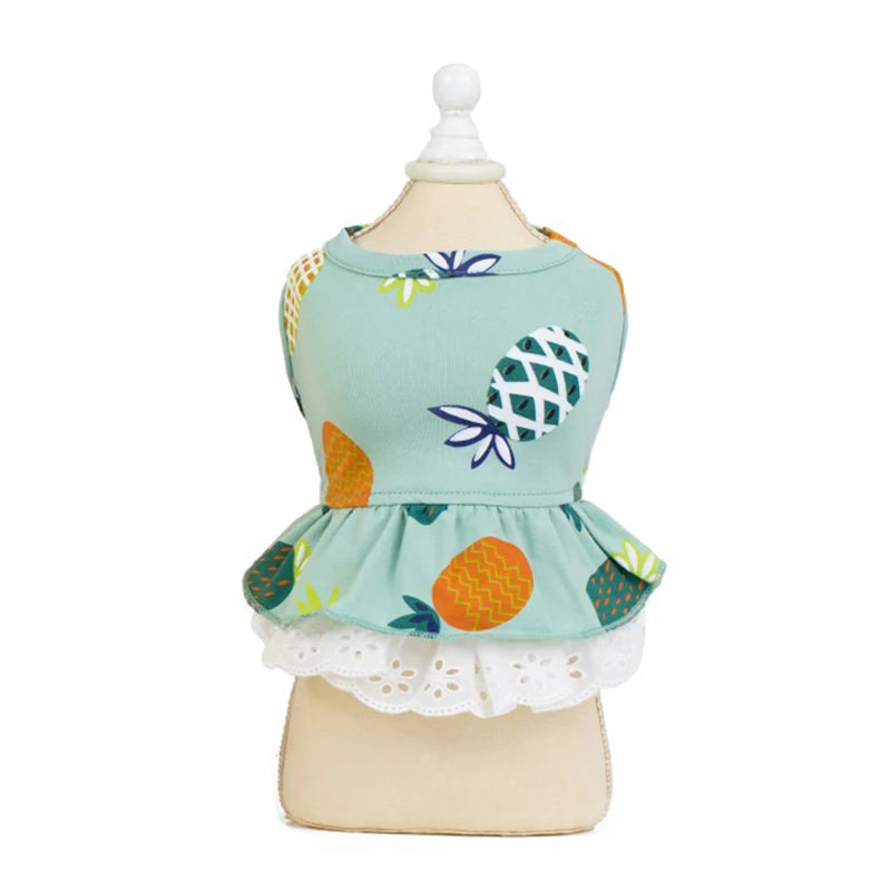 Cotton Print Dress for Cats & Small Dogs