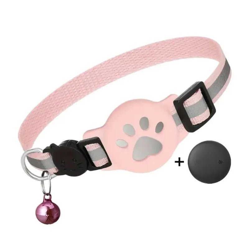 Reflective AirTag Pet Collar with Safety Buckle for Cats & Small Dogs