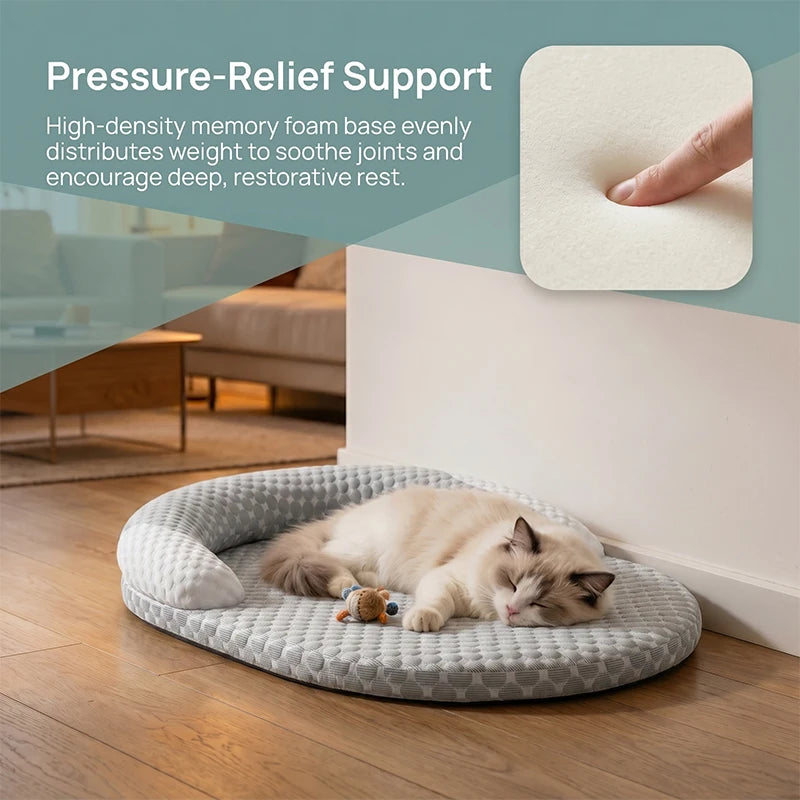 Oval Ice Silk Cooling Bed for Dogs & Cats