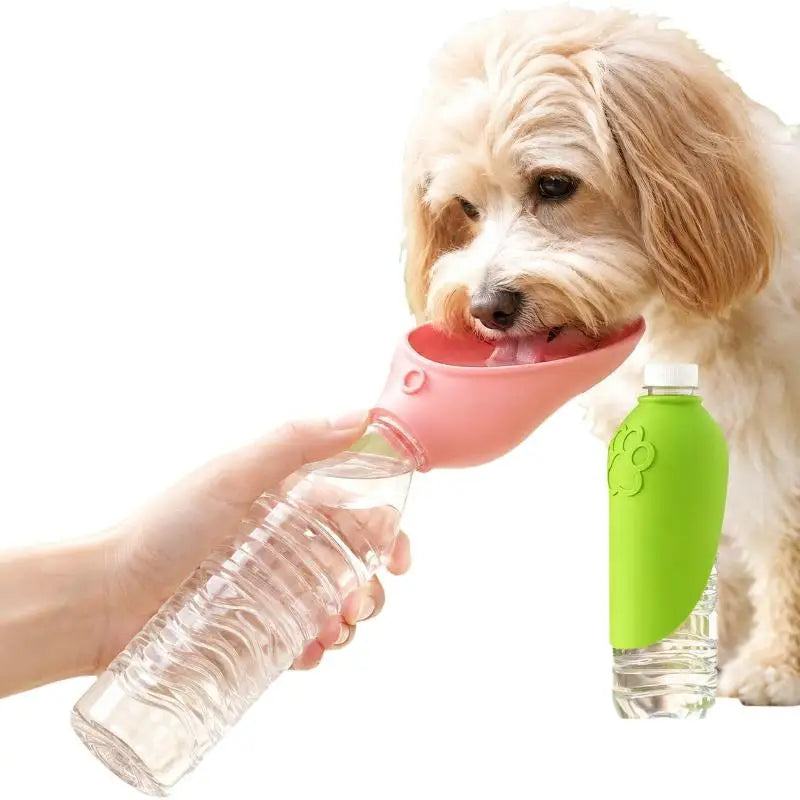 Silicone Pet Travel Water Bottle with Foldable Drinking Bowl – Leakproof, for Dogs & Cats