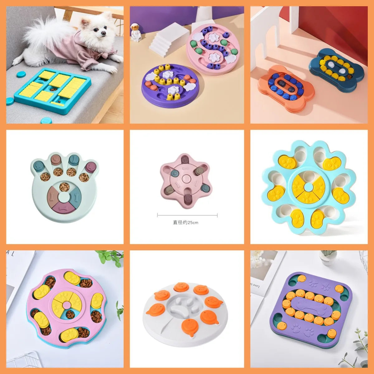 Non-Slip Puzzle Slow Feeder Bowl – Interactive Food Game for Dogs & Cats