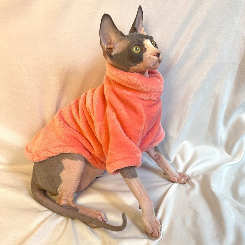 Fleece High Neck Cat Hoodie