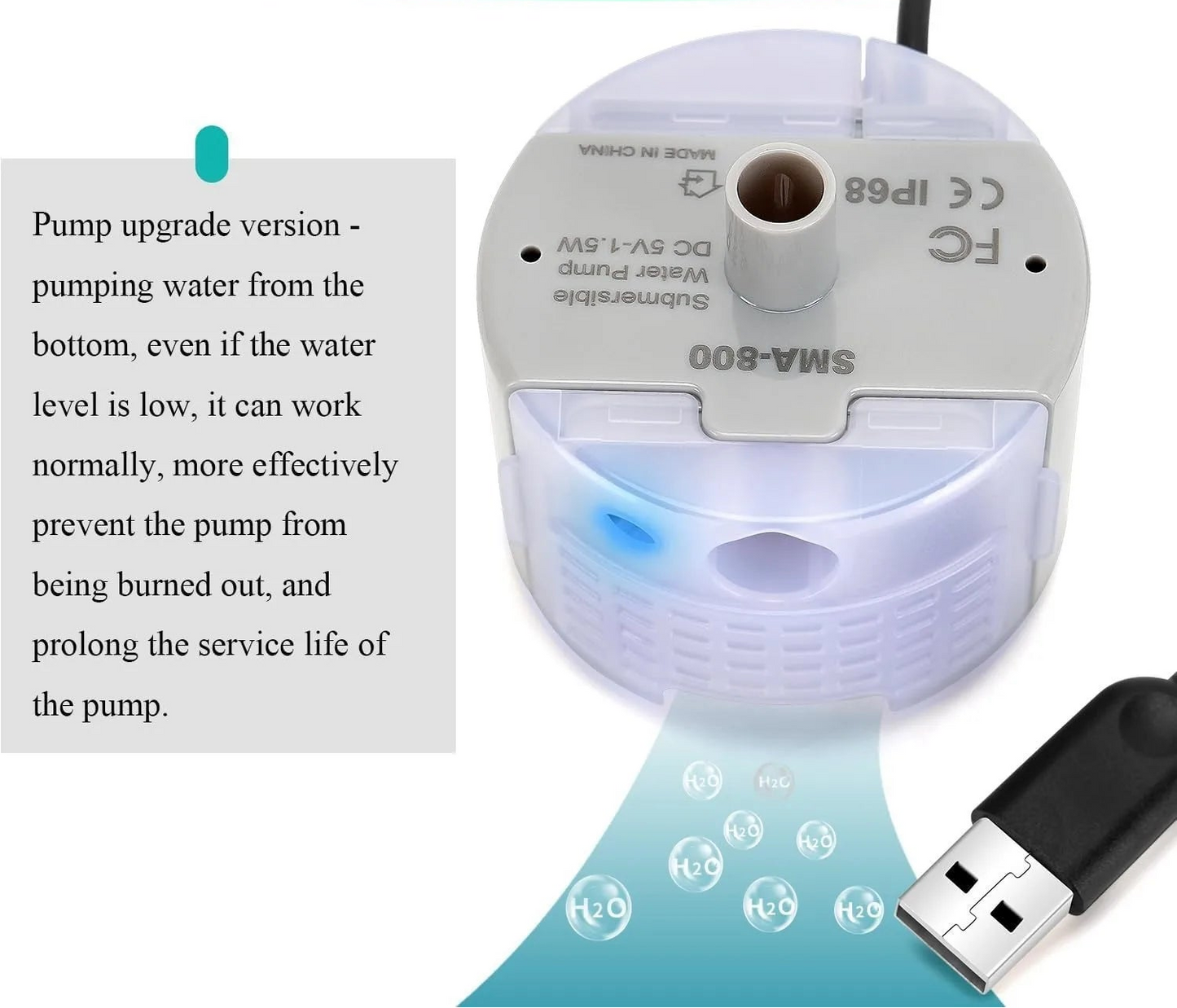 Cat Water Fountain Pump Replacement - SMA-800 Submersible Motor