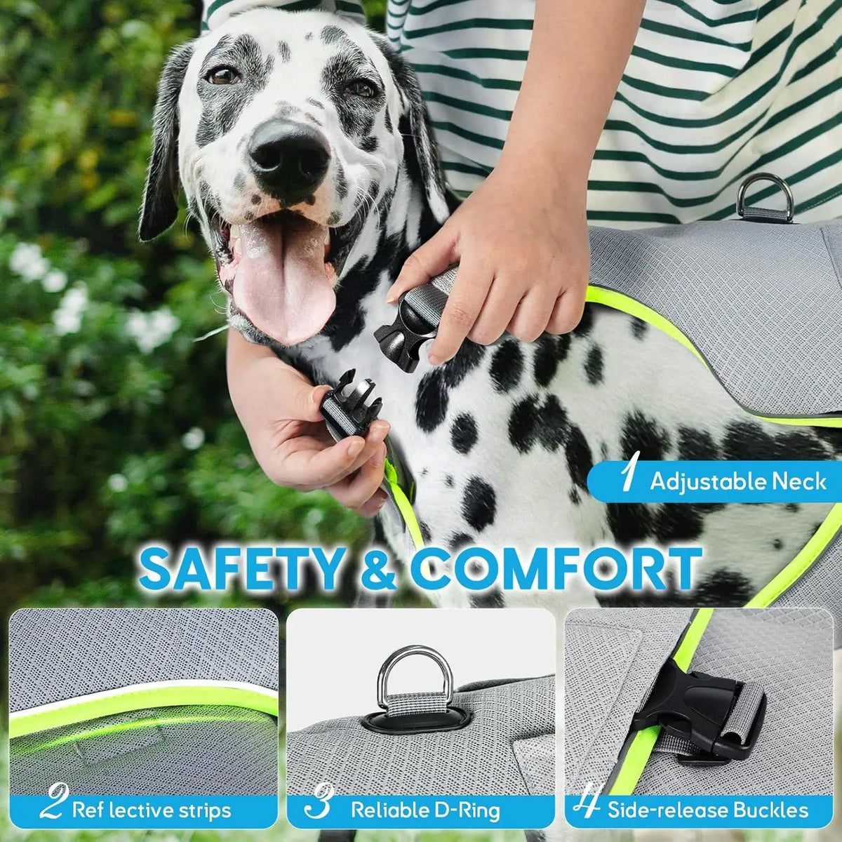 Breathable Mesh Dog Cooling Jacket with Ice Pack & Sun Protection — All Sizes