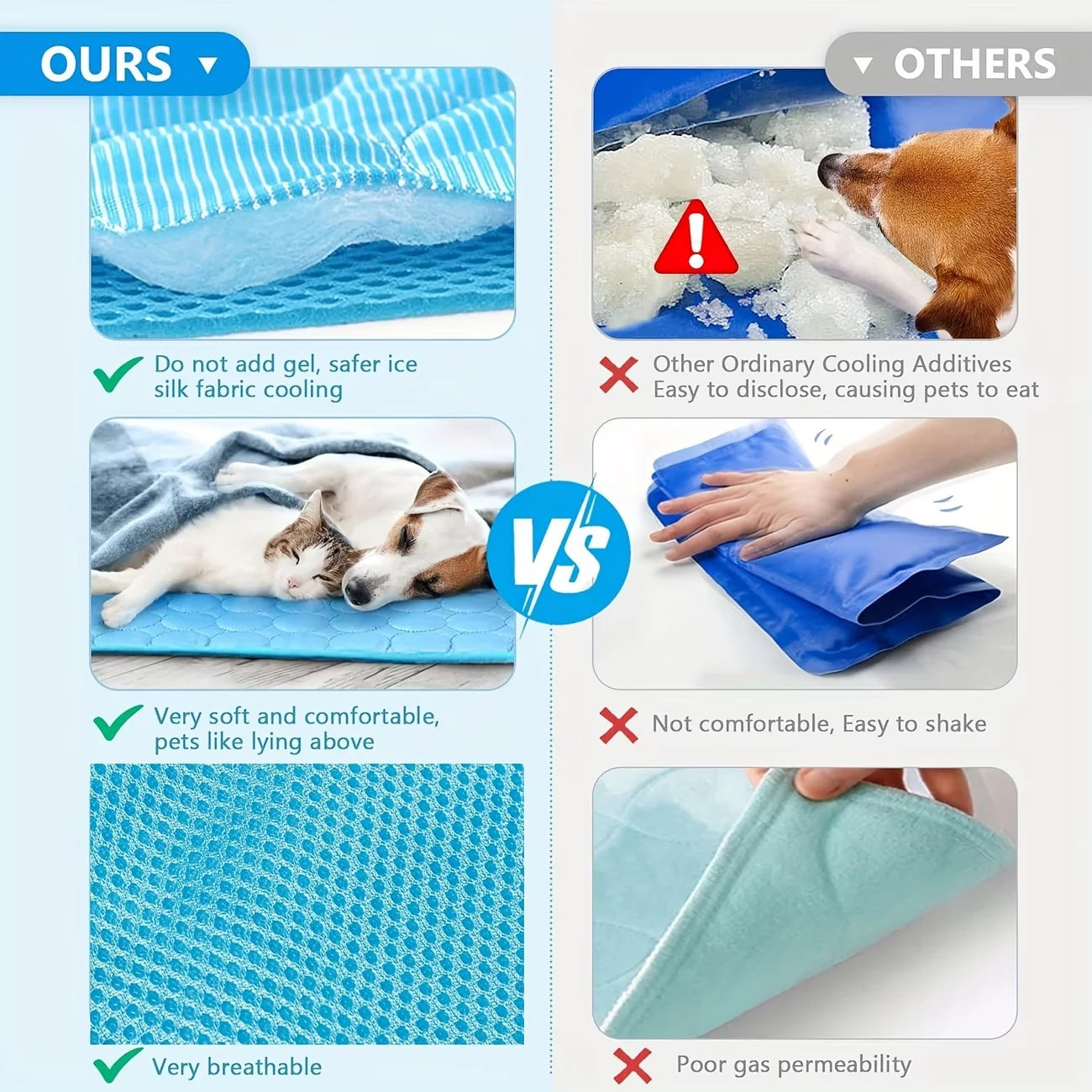 Pet Cooling Mat & Sleeping Pad — Water-Absorbing Summer Dog Bed for Crate, Car, Patio & Outdoor Use