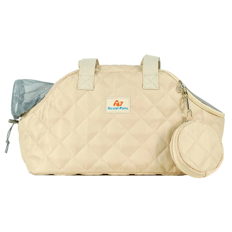 Quilted Portable Breathable Cat Puppy Travel Tote Handbag with Detachable Shoulder Strap Small  Kitten Pet Outdoor Carry Bags