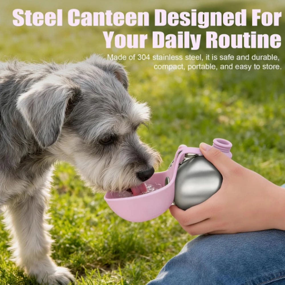 Portable Stainless Steel Travel Water Bowl for Dogs & Cats