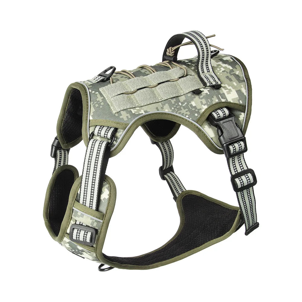 No-Pull Reflective Tactical Dog Harness Vest