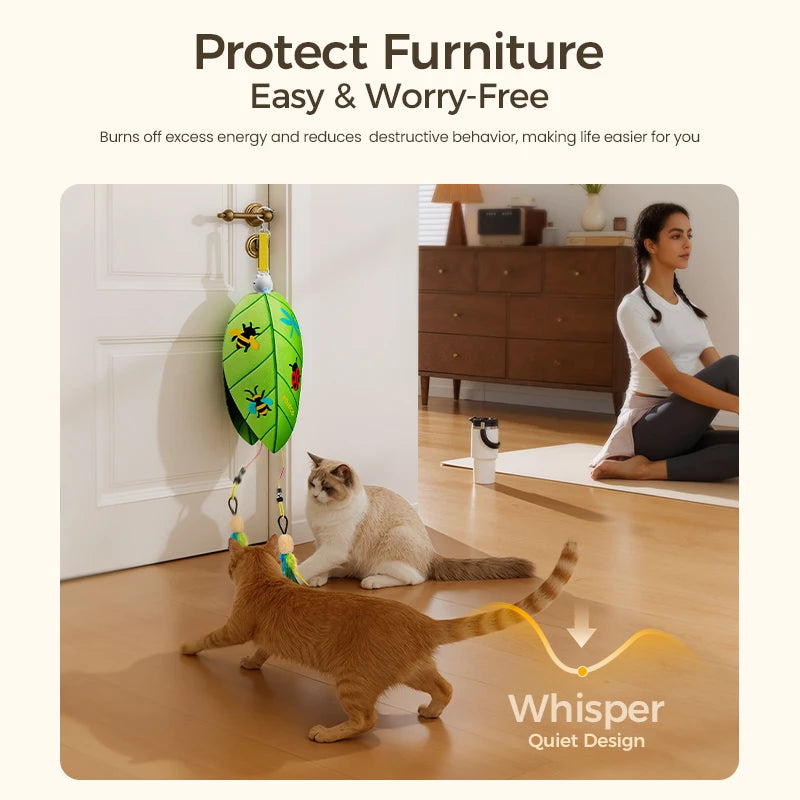 Automatic Hanging Laser & Feather Cat Toy