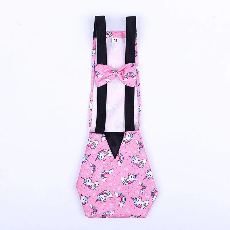 Washable Duck & Chicken Diaper Flight Suit with Bowknot – S, M, L