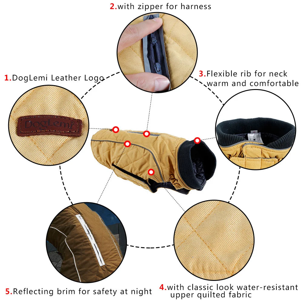 Warm Reflective Winter Jacket for Dogs — XS to 3XL