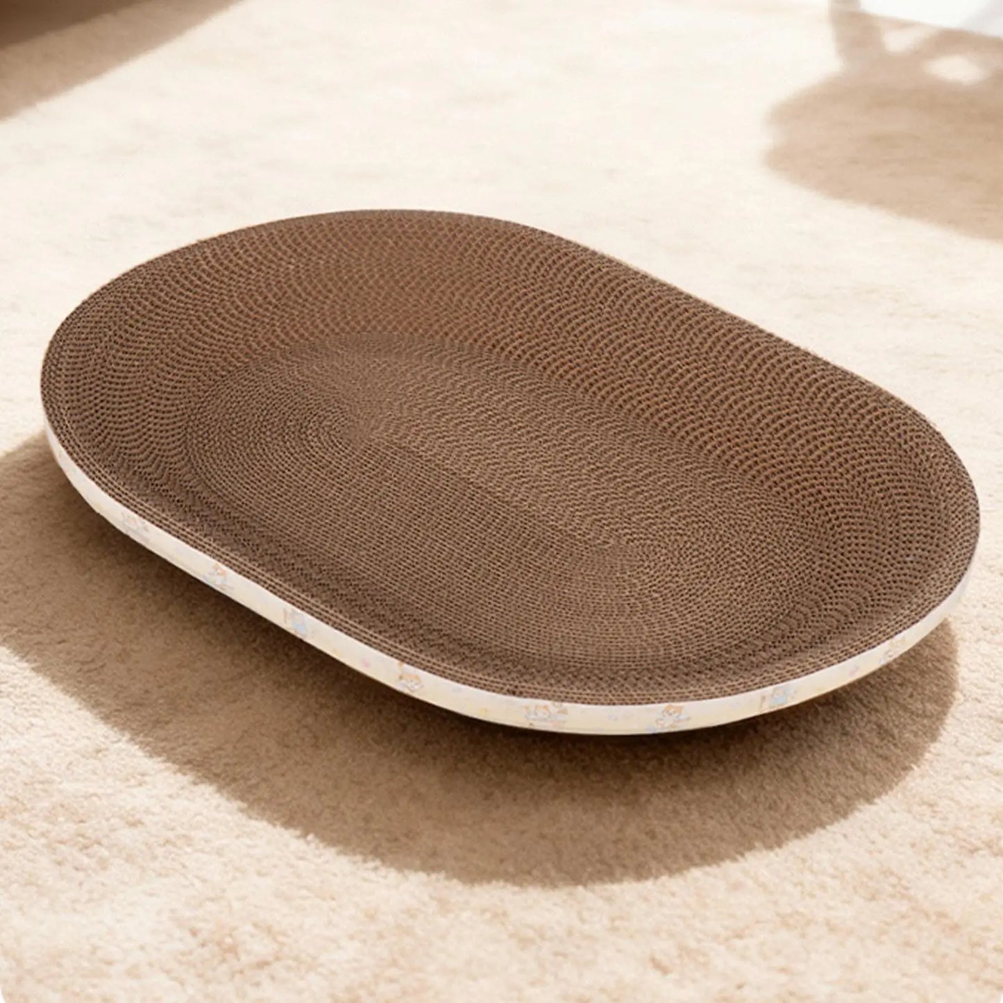 Oval Corrugated Cardboard Cat Scratcher & Lounge Bed