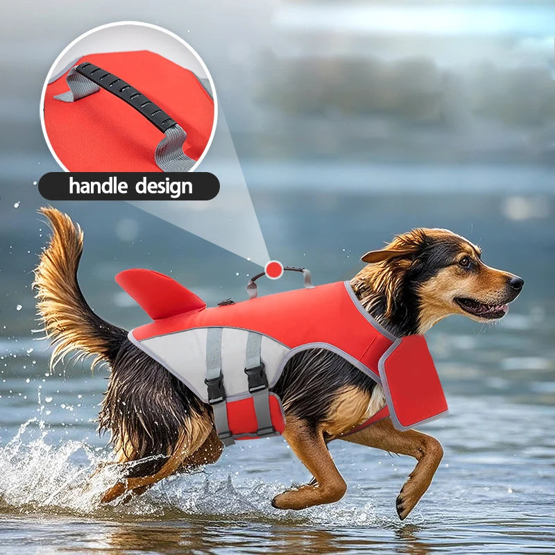 Shark Fin Dog Life Jacket Safety Swim Vest
