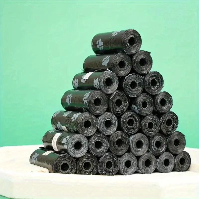 Leak-Proof Dog Waste Bags with Paw Print Design