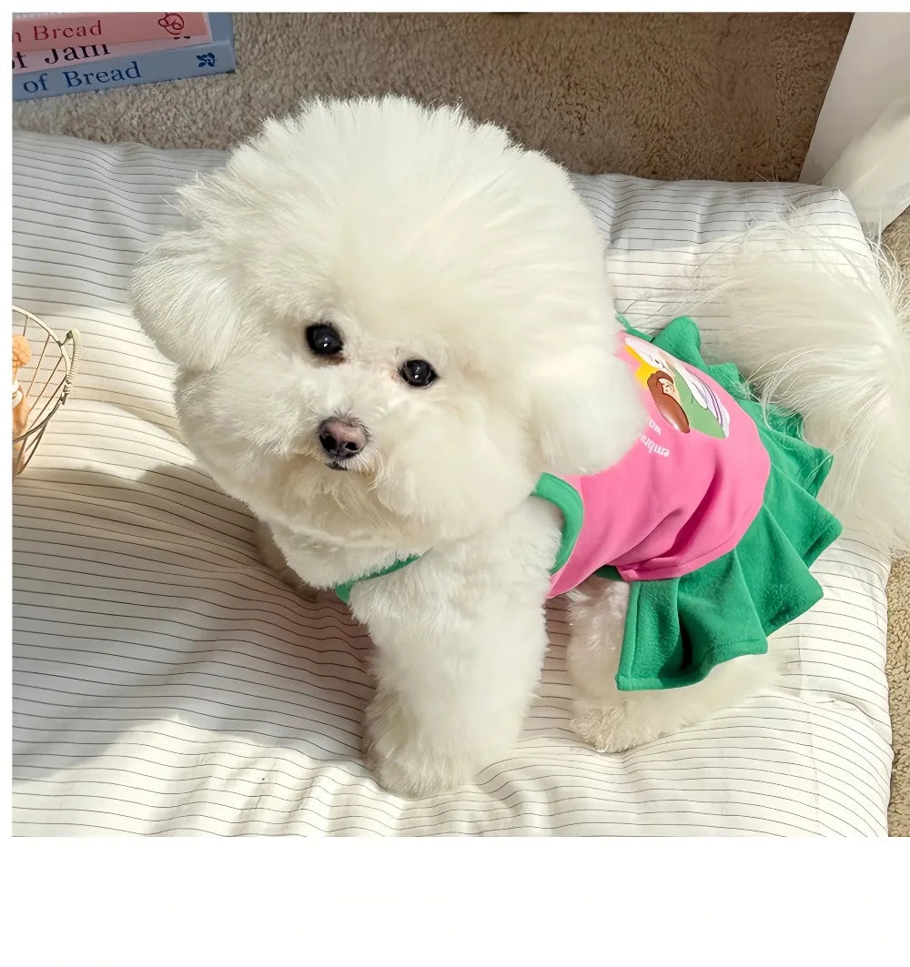 Robe et gilet rafraîchissants 2 en 1 pour petits chiens et chats | Jupe d'été respirante "Princesse" pour Chihuahuas et chiots