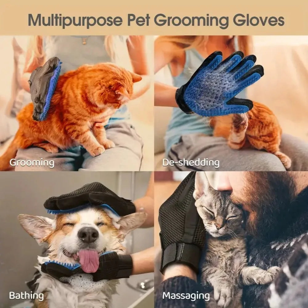 Silicone Pet Grooming Glove for Cats & Dogs