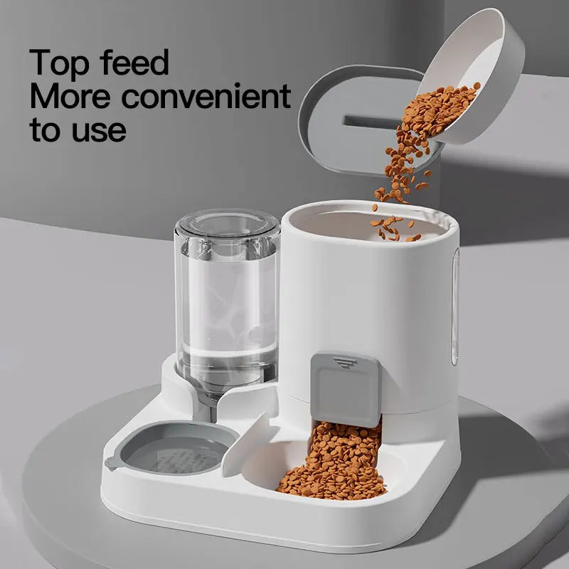 Gravity Cat Feeder & Water Dispenser