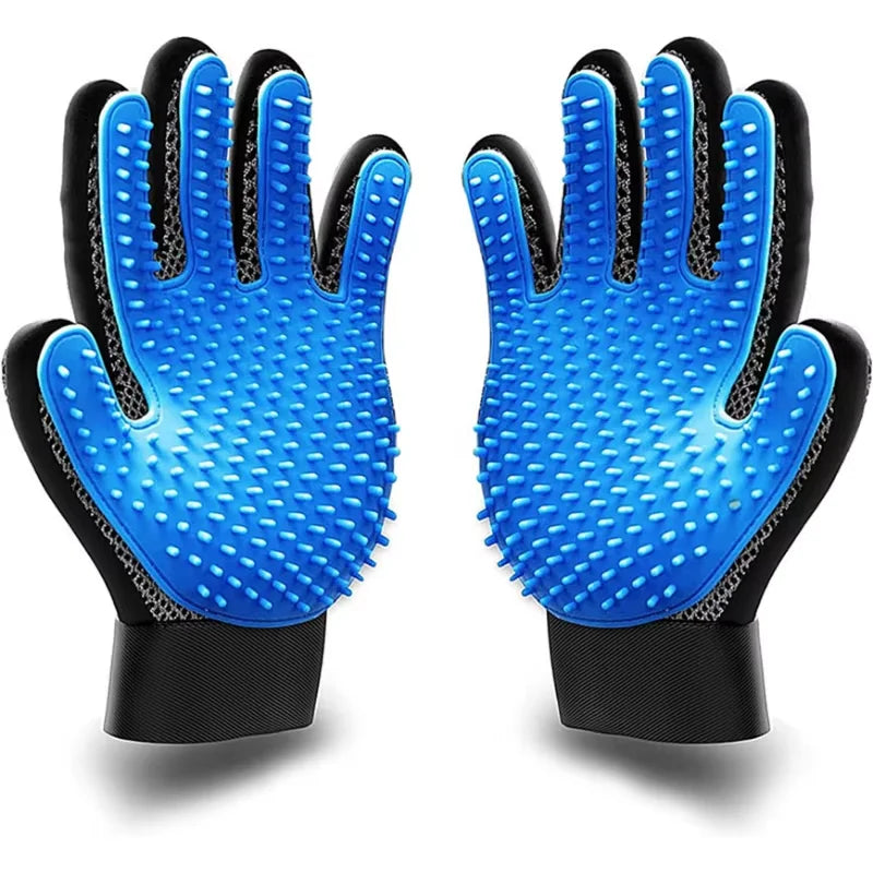 2-in-1 Grooming Glove & De-Shedding Brush for Dogs, Cats & Rabbits