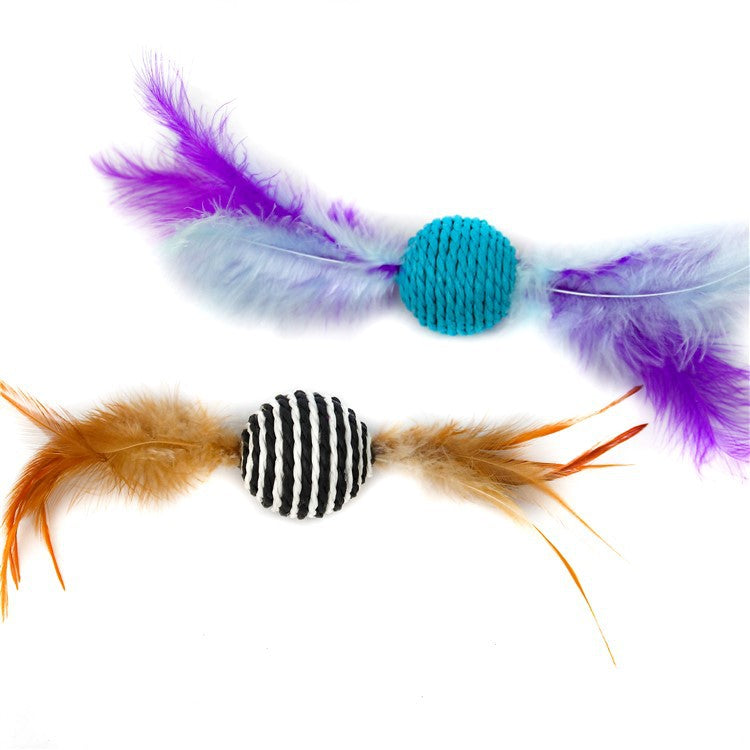 Star Texture Feather Ball - Interactive Throwing Toy for Cats and Dogs