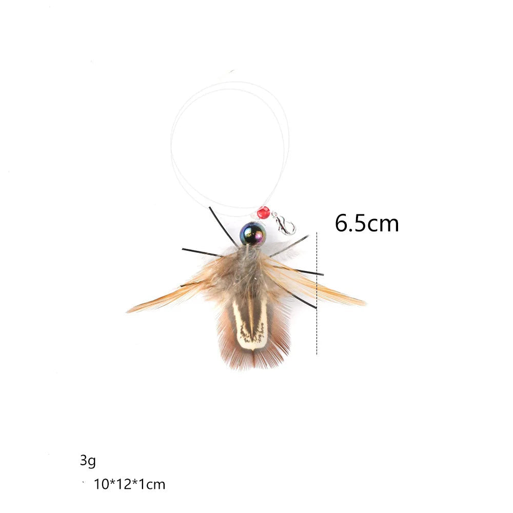 Interactive Cat Feather Toy with Bell