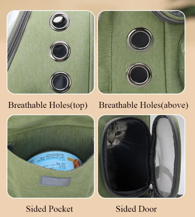 Foldable Cat Carrier Backpack with Clear Panel