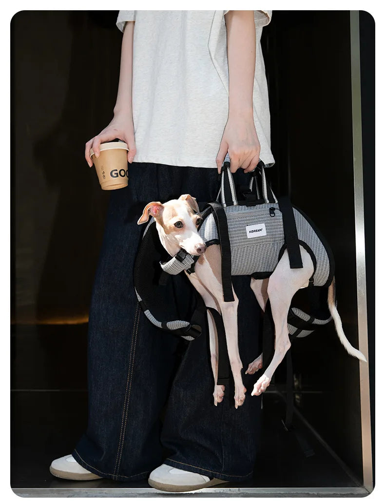 Horizontal Dog Backpack with Ice Silk Cooling & Spine Protector for Small Dogs & Cats