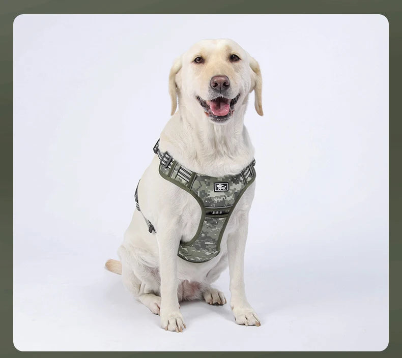 No-Pull Reflective Tactical Dog Harness Vest