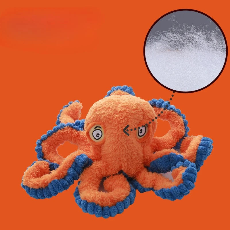 Octopus Plush Dog Toy - Bite Resistant Interactive Toy for Small & Large Dogs