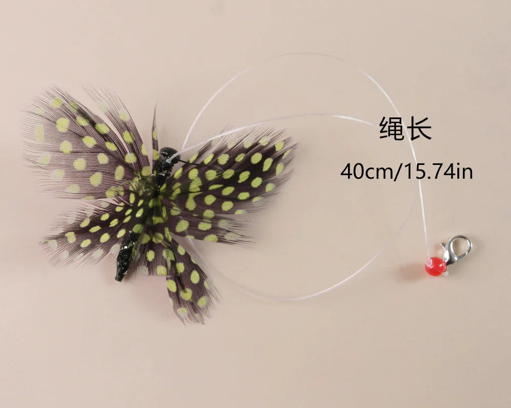 Hands-Free Butterfly Cat Wand Toy with Suction Cup & Bell