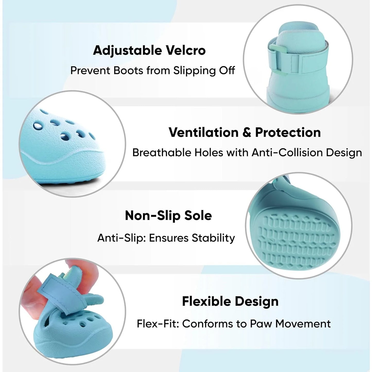 Bottes imperméables pour chien avec semelle antidérapante