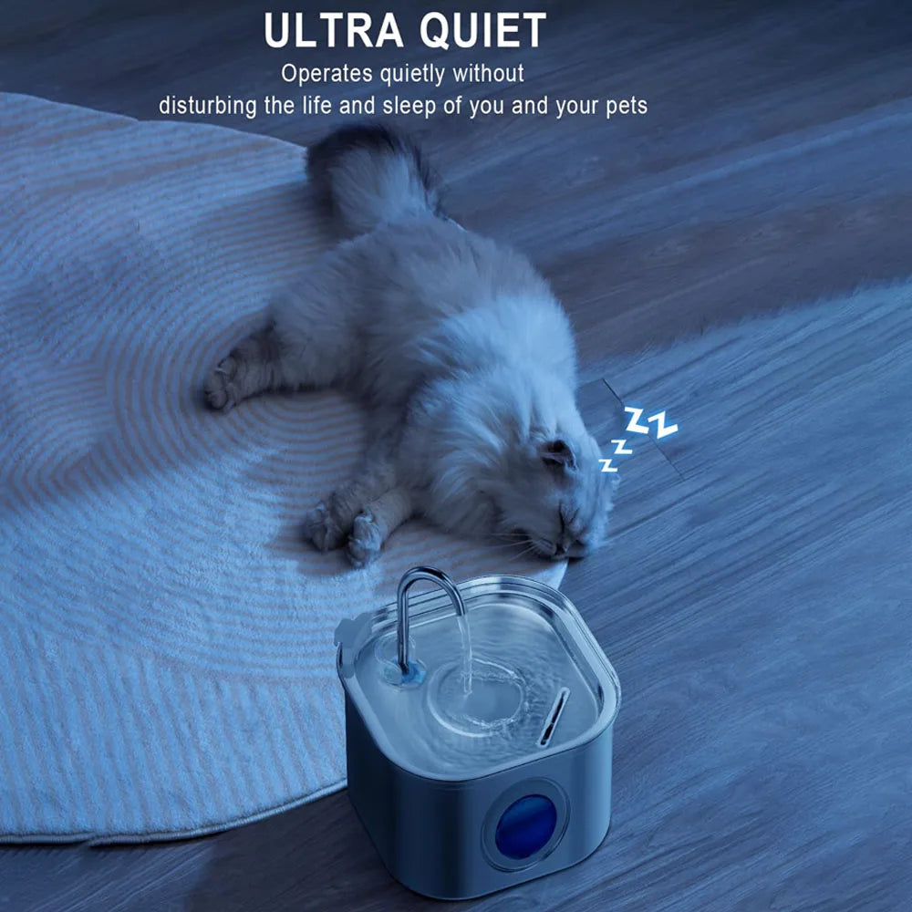Stainless Steel Smart Pet Water Fountain with Sensor — 3.2L