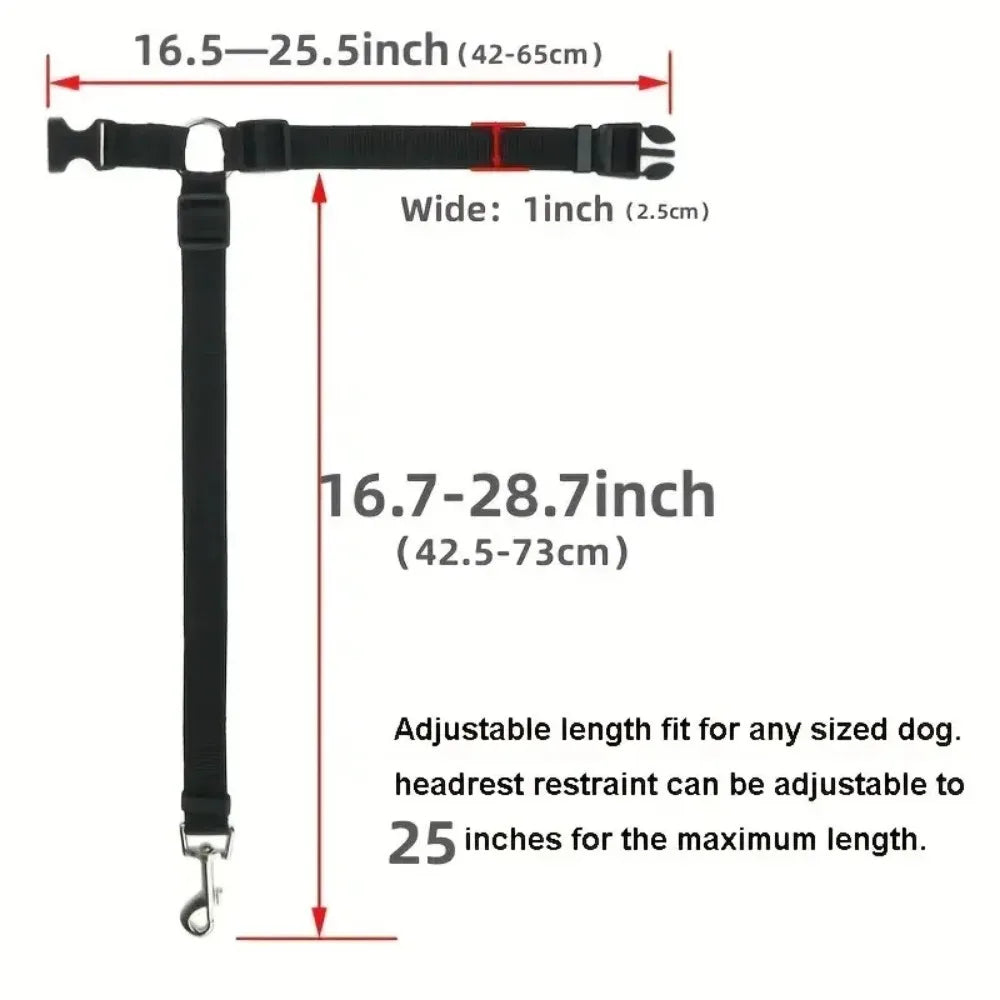 Pet Car Headrest Safety Restraint Belt for Dogs and Cats