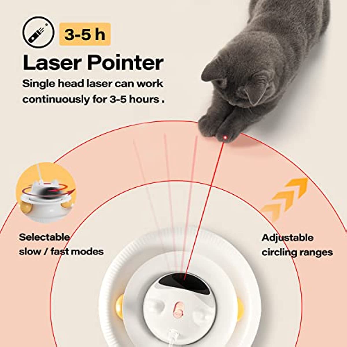 Jouet interactif pour chat 4 en 1, rechargeable par USB, avec plumeau et balle