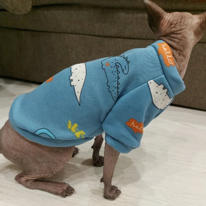 Printed Fleece Cat Jumper