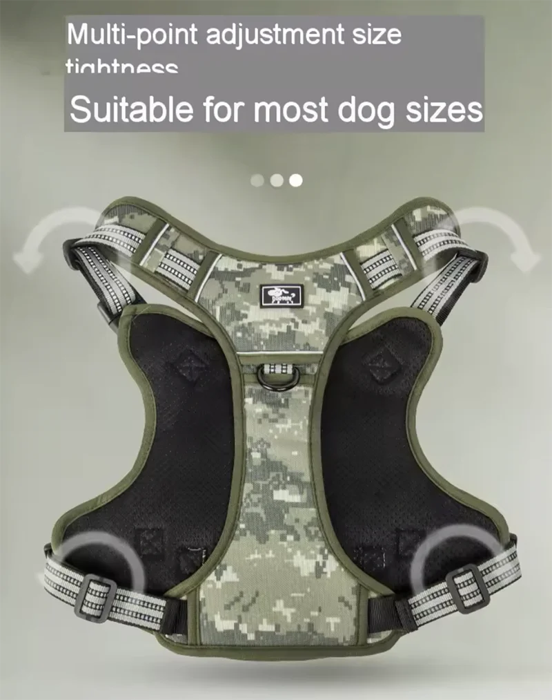 No-Pull Reflective Tactical Dog Harness Vest