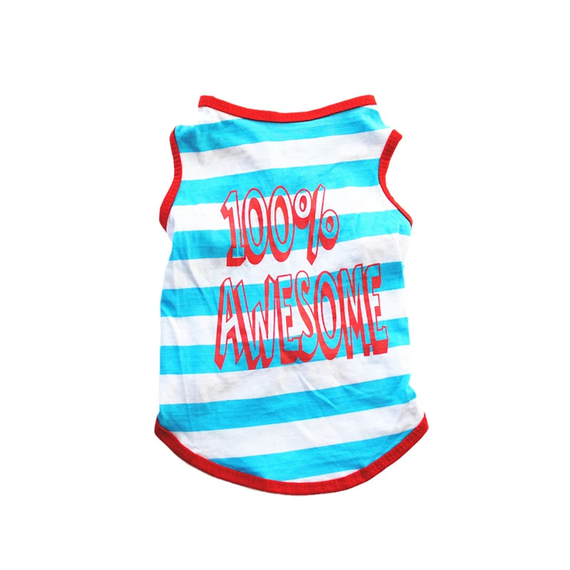 Printed Cotton Summer Vest for Cats & Puppies