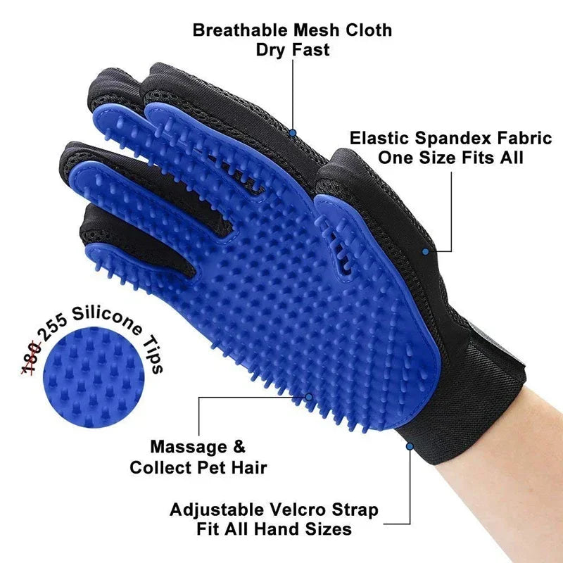 Silicone Pet Grooming Glove for Cats & Dogs
