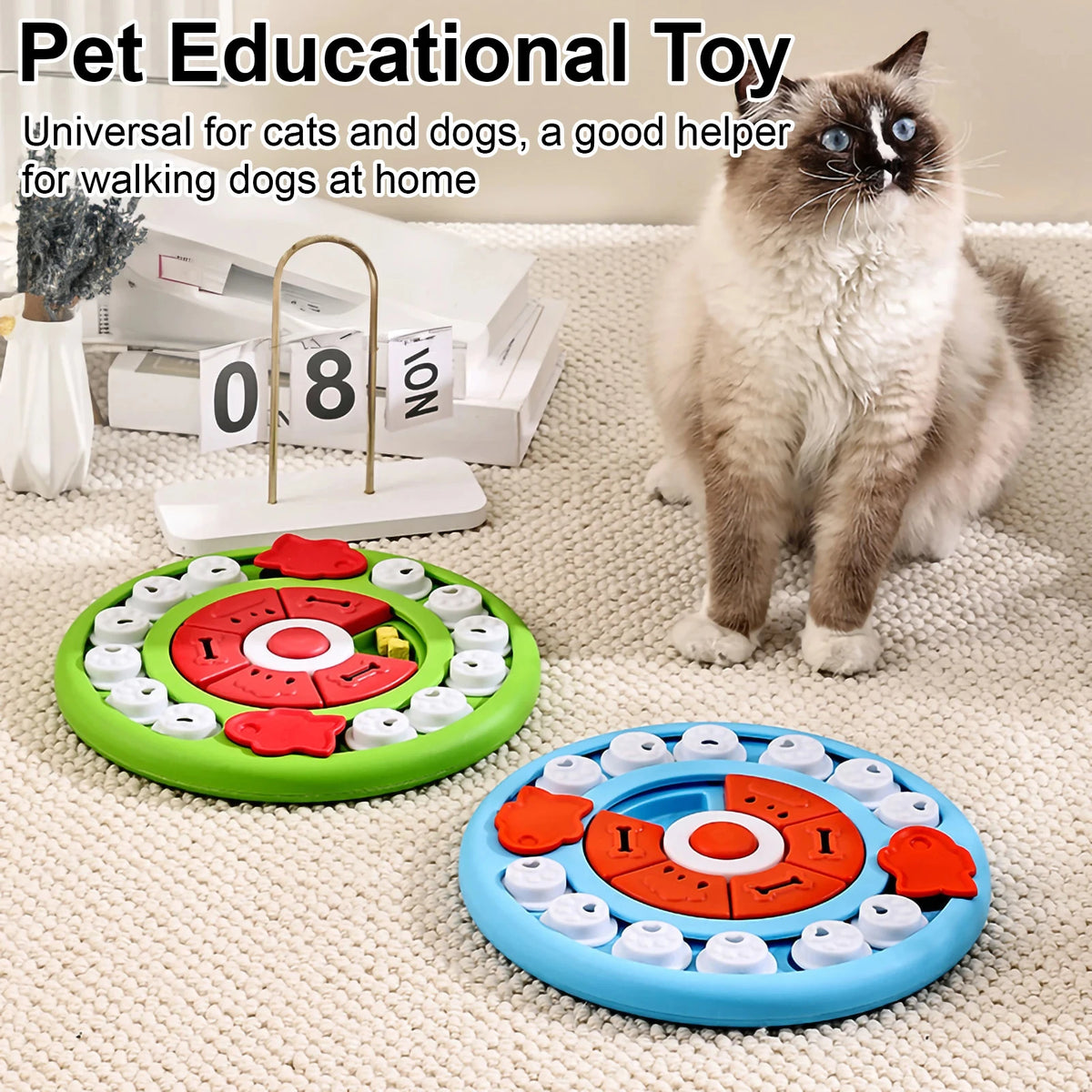 Non-Slip Puzzle Slow Feeder Bowl – Interactive Food Game for Dogs & Cats