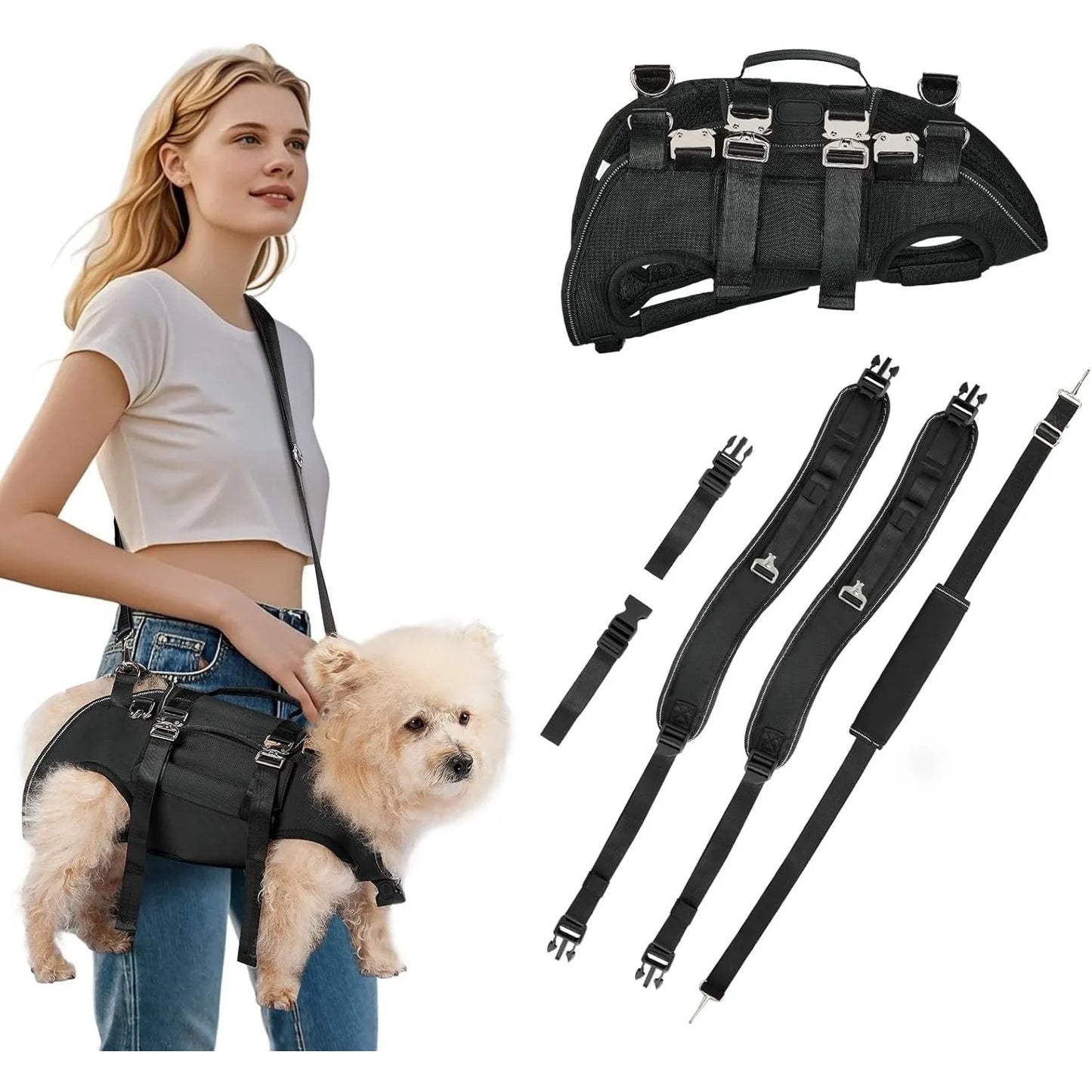 5-in-1 Dog Lift Harness & Sling Carrier with Spine Support