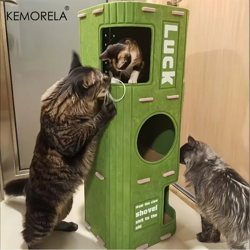 Tree-Shaped Cat Condo with Scratching Posts & Toys