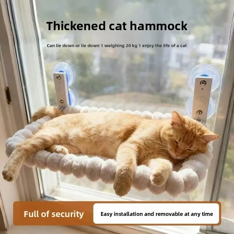 Suction Cup Window Cat Hammock – Wide Hanging Bed